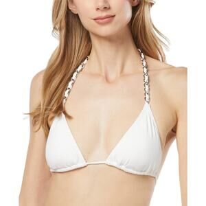 Michael Kors Women's Chain-Trim String Triangle Bikini Top Women's M 14264
